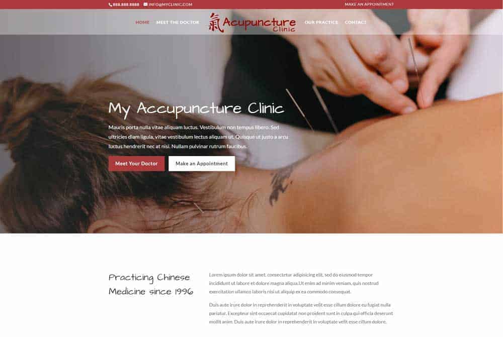 Acupuncture clinic website