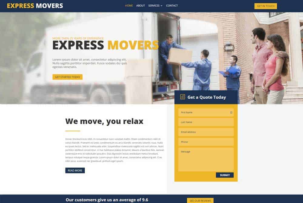 Website for Moving Company
