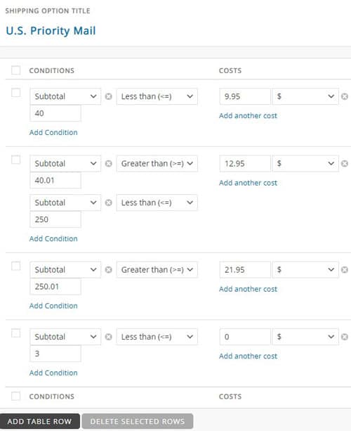 configure Shipping Charges